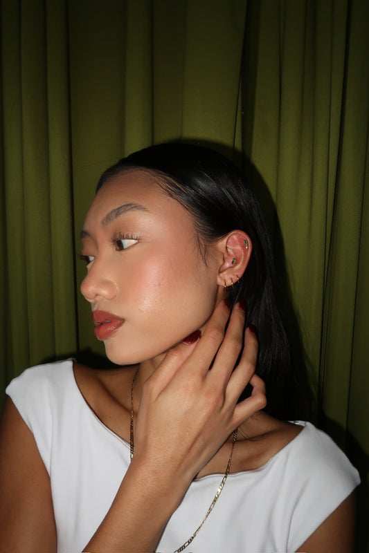 14k Peridot Stack Stud