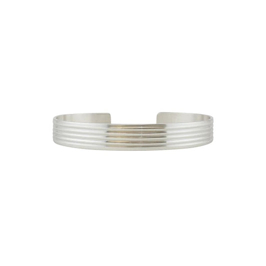 Sterling Silver Stripe Pattern Cuff Bracelet