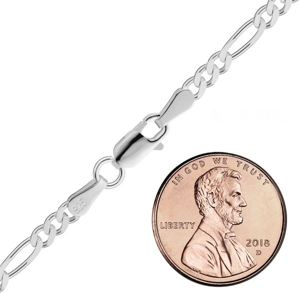 Finished Classic Figaro Necklace in Sterling Silver