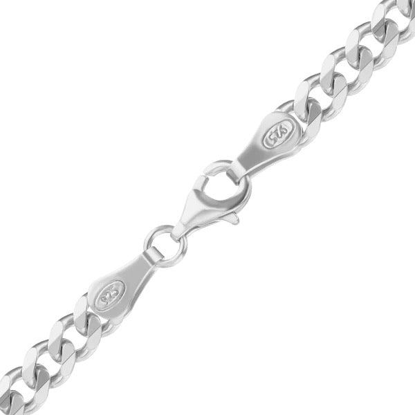 Finished Classic Curb Necklace in Sterling Silver